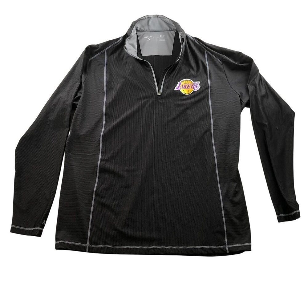 Laker's Mens Sweatshirt Size 2XLT Los Angeles Lakers 1/4 Zip Activewear Black